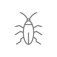 eps10 graue Vektorkakerlaken-Fehlerlinie Kunstikone lokalisiert auf weißem Hintergrund. Kakerlaken-Insekten-Umrisssymbol in einem einfachen, flachen, trendigen, modernen Stil für Ihr Website-Design, Logo und mobile Anwendung vektor