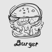 utsökt burger mat bild design vektor