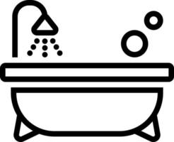 Liniensymbol für Badewanne vektor