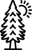 linje ikon för tall träd vektor