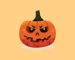 skrämmande halloween pumpa illustration. vektor