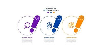 trendiger Business-Infografik-Design-Vorlagenvektor mit Symbolen und 3 Optionen oder Schritten. kann für Prozessdiagramm, Präsentationen, Workflow-Layout, Banner, Flussdiagramm, Infograph verwendet werden.eps10 Vektor