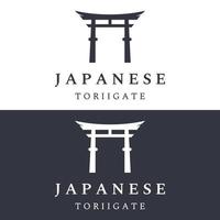 kreativ design av gammal japansk tori Port logo.japan arv, kultur och historia tori gate.logotyp för företag. vektor