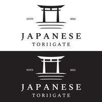 kreativ design av gammal japansk tori Port logo.japan arv, kultur och historia tori gate.logotyp för företag. vektor