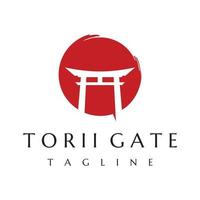 kreatives design des alten japanischen tori gate logo.japan erbe, kultur und geschichte tori gate.logo für unternehmen. vektor