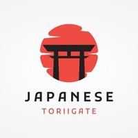 kreativ design av gammal japansk tori Port logo.japan arv, kultur och historia tori gate.logotyp för företag. vektor