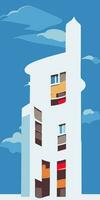 illustration vektor grafisk lägenhet hus torn