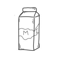 Gekritzelmilchbehälterillustration im Vektor. handgezeichnetes Milchpaket, Flasche vektor