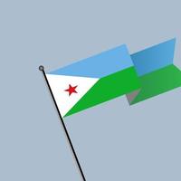 illustration av djibouti flagga mall vektor