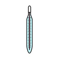 Quecksilberthermometer aus medizinischem Glas zur Messung der Körpertemperatur, ein einfaches Symbol auf weißem Hintergrund. Vektor-Illustration vektor