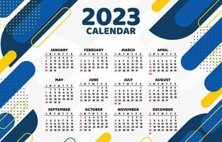 Kalender 2023 Vorlage abstraktes Design vektor