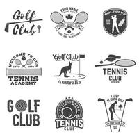 uppsättning av golf klubb, tennis klubb begrepp. vektor illustration.