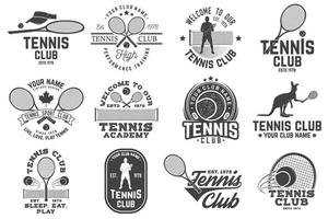 uppsättning av tennis klubb märken vektor