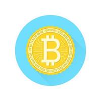 bitcoin platt ikon på de vit bakgrund. vektor