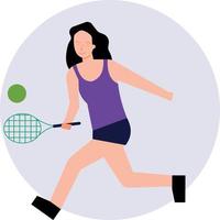 Das Mädchen spielt Badminton. vektor