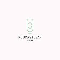 Podcast-Blatt-Logo-Symbol-Design-Vorlage-Vektor-Illustration vektor