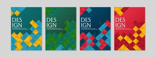 abstrakte geometrische cover.trendy retro-design. Design im Mosaikstil. Für Notizbücher, Planer, Broschüren, Bücher, Kataloge, jährlich. vektor