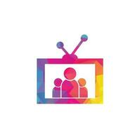 familj kanal logotyp design vektor mall. människor TV logotyp design ikon.