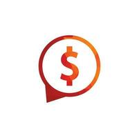 Dollar-Chat-Logo-Design, Inspiration für Geldgespräche - Vorlagenvektor vektor