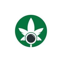 cannabis Sök logotyp design vektor mall. marijuana blad och lupp logotyp kombination. hampa och förstorande symbol eller ikon.
