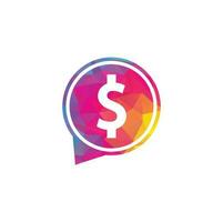 Dollar-Chat-Logo-Design, Inspiration für Geldgespräche - Vorlagenvektor vektor