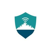 Wifi-Berg-Logo-Icon-Design. Symbolvorlage für Bergsignale. vektor