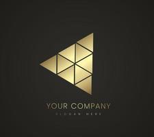 Premium-Dreieck-Logo, kreativer Stil, Symbol und Symbole der Firmenmarke, Premium-farbige Dreiecksvorlagen und goldenes Symboldesign, das in Finanzen und Wirtschaft verwendet wird vektor