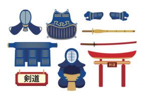 Kendo Ausrüstung Vector Set