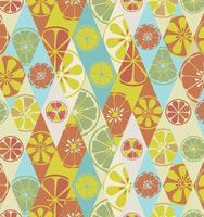 textur ljus orange sommar eleganta glamorös modern med en mönster av citroner lime apelsiner citrus- färsk frukt vitamin tropisk gott ljuv på de bakgrund av romber. vektor illustration