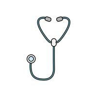 Stethoskop, Phonendoskop medizinisch, um die Lungen zu hören und das Herz des Patienten von einem Hausarzt zu untersuchen. Einfaches Symbol auf weißem Hintergrund. Vektor-Illustration vektor