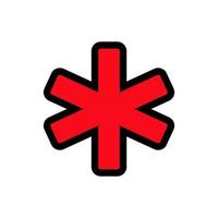 der stern des lebens - medizinisches krankenwagensymbol, einfaches symbol auf weißem hintergrund. Vektor-Illustration vektor