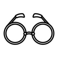 svartvitt ikon är en enkel linjär mode glamorös monokel solglasögon med runda linser, ett tillbehör för Kläder. vektor illustration