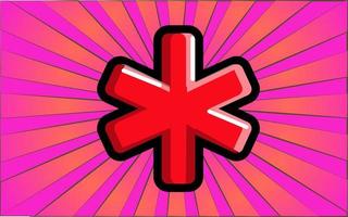 medizinisches rotes kreuz als symbol für krankenwagen und gesundheit auf einem hintergrund abstrakter lila strahlen. Vektor-Illustration vektor