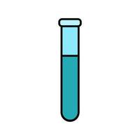 Chemisches Labor medizinisches Reagenzglas, Kolben für Medikamente und chemische Experimente, einfaches Symbol auf weißem Hintergrund. Vektor-Illustration vektor