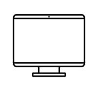 vektor illustration av en svart och vit modern digital ikon av en digital smart rektangulär dator med en övervaka, bärbar dator isolerat på en vit bakgrund. begrepp dator digital teknik