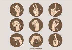 Free Vector Sign Language Letter Set J - R