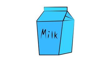 Box mit Milch auf weißem Hintergrund, Vektorillustration. eine große blaue Pappschachtel mit einem Getränk. natürliches Getränk, Kaffeezusatz vektor