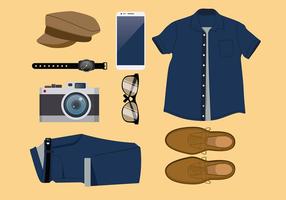 Blaue Jeans Set Free Vector