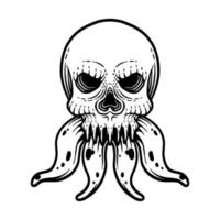 Schädel im Oktopus-Stil vektor