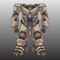 premie vektor monster mecha robot tillverkad med vapen kropp ben vapen illustration