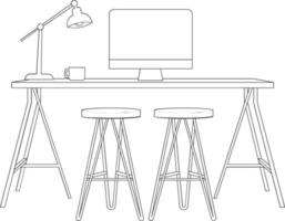 coworking Plats, begrepp illustration. ung människor, frilansare män och kvinnor arbetssätt på bärbar dator och dator på Hem. vektor