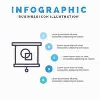 Gerät Bildung Projektor Schullinie Symbol mit 5 Schritten Präsentation Infografiken Hintergrund vektor