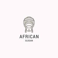 afrikansk logotyp ikon platt design mall vektor