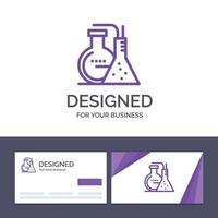 kreativ företag kort och logotyp mall kemikalier reaktion labb energi vektor illustration