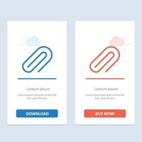 clip metall papierstift blau und rot jetzt herunterladen und kaufen web-widget-kartenvorlage vektor