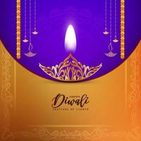 glücklicher diwali-festfeierhintergrund mit dekorativem lampendesign vektor