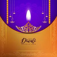 Lycklig diwali festival firande bakgrund med dekorativ lampa design vektor
