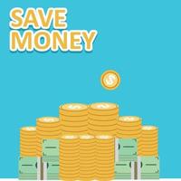 Sparen Sie Gelddesign mit hellem Hintergrundvektor vektor