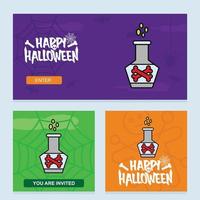 Lycklig halloween inbjudan design med förgifta vektor