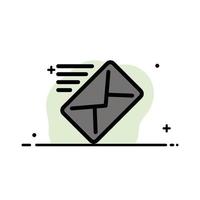 e-post post meddelande skickade företag platt linje fylld ikon vektor baner mall